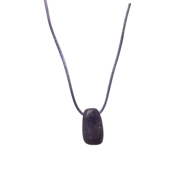 Amethyst Stone Pendant on Satin Cord Necklace, NEW, 18”, Handmade - Picture 4 of 5